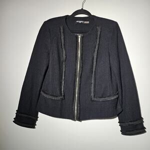 Karl Lagerfeld Women's black Zip Up Blazer Size M